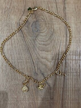 NEW🎀Gold Tone Charm Link Necklace for Women with Removable Charms